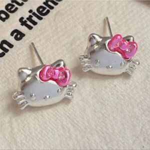 Hello Kitty Silver Stud Earrings